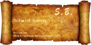Schmid Barna névjegykártya